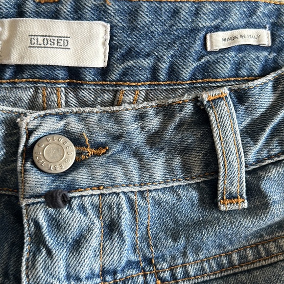 CLOSED Wild-X High Rise Jeans Girbaud Wide Leg Carpenters Cropped Denim Pants - Picture 8 of 9